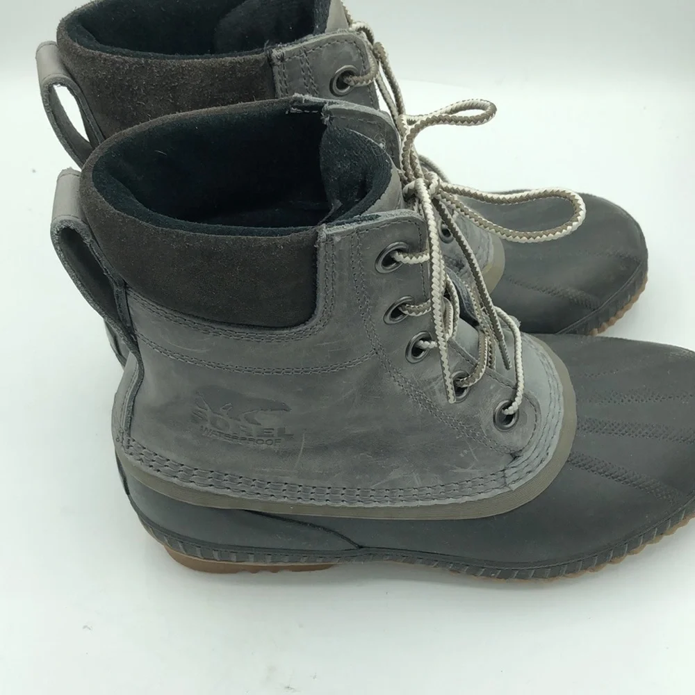SOREL Cheyanne II Duck Boots Men’s 8 Gray Waterproof Lace Up NM2575-052